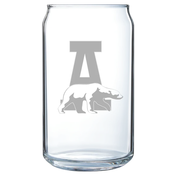 University of Alaska Fairbanks Polar Camel 16 oz. Can Glass