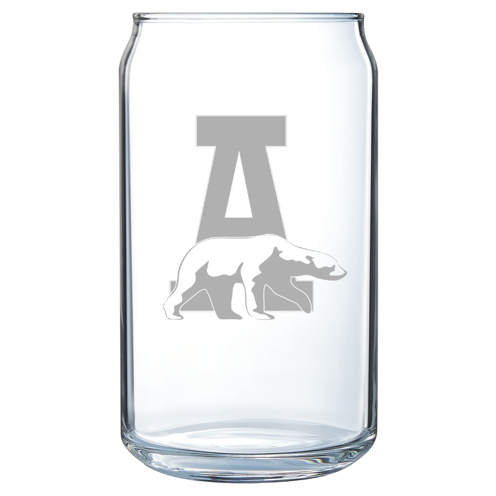 University of Alaska Fairbanks Polar Camel 16 oz. Can Glass