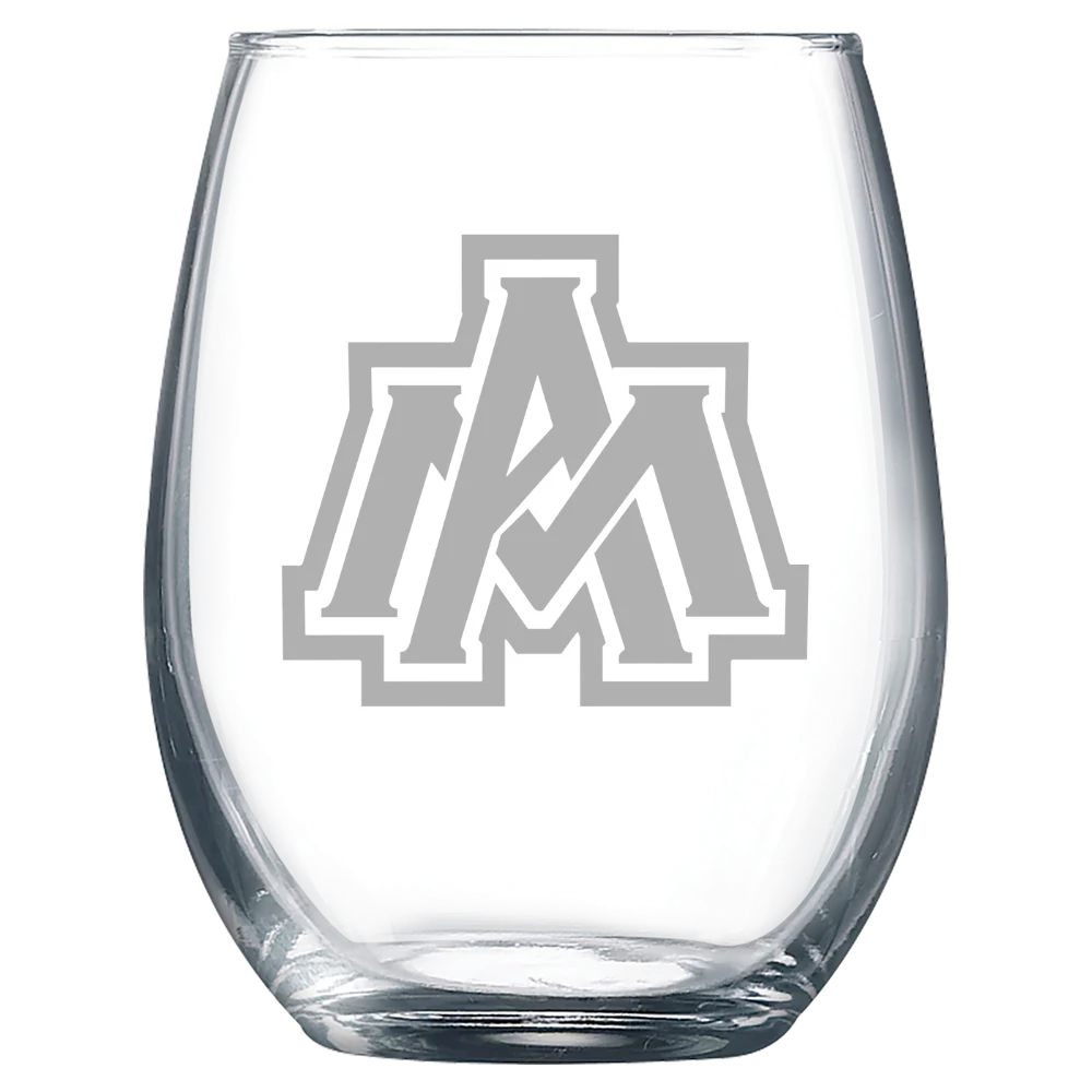University of Arkansas, Monticello Polar Camel 9 oz. Stemless Wine Glass