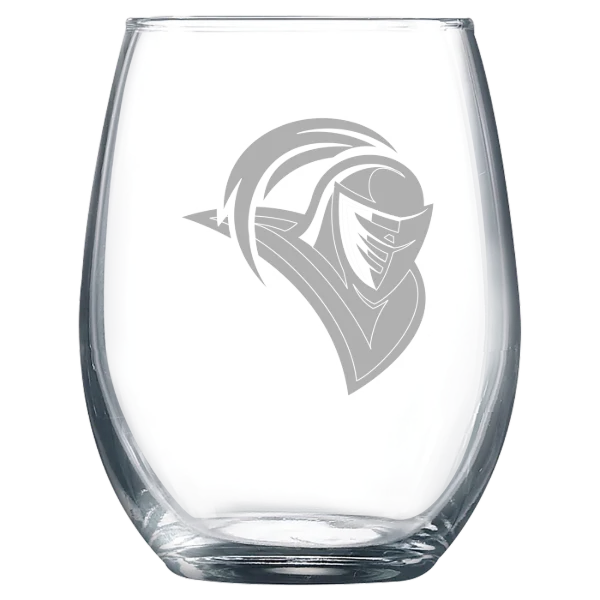University of Bridgeport Polar Camel 9 oz. Stemless Wine Glass