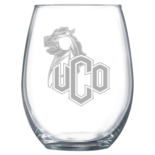 University of Central Oklahoma Polar Camel 15 oz. Stemless Wine Glass