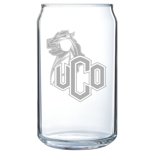 University of Central Oklahoma Polar Camel 16 oz. Can Glass