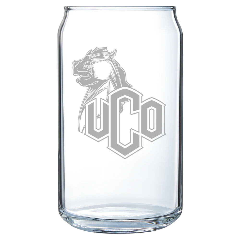 University of Central Oklahoma Polar Camel 16 oz. Can Glass