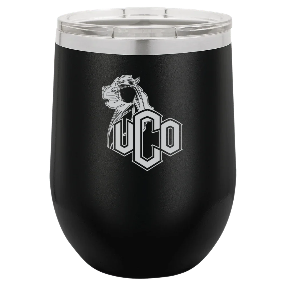 University of Central Oklahoma Polar Camel 12 oz. Stemless Wine Tumbler