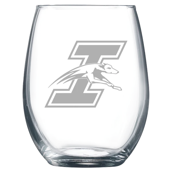 University of Indianapolis Polar Camel 9 oz. Stemless Wine Glass
