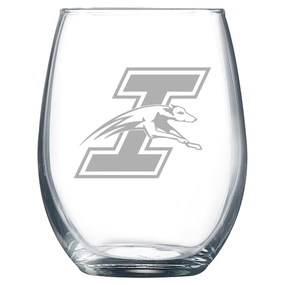 University of Indianapolis Polar Camel 9 oz. Stemless Wine Glass