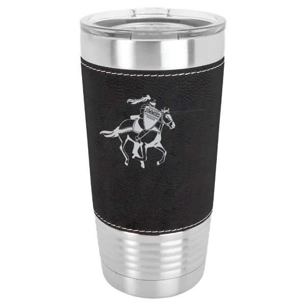University of Jamestown Polar Camel 20 oz. Leatherette Grip Tumbler with Standard Lid