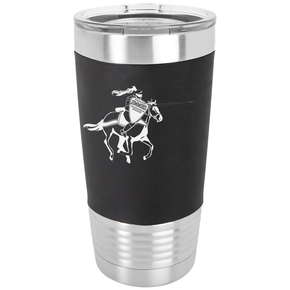 University of Jamestown Polar Camel 20 oz. Silicone Grip Tumbler with Standard Lid