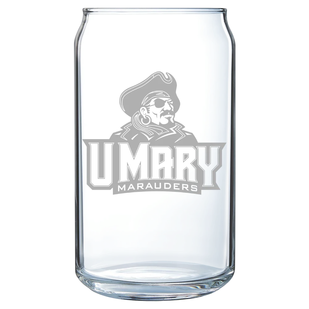 University of Mary Polar Camel 16 oz. Can Glass