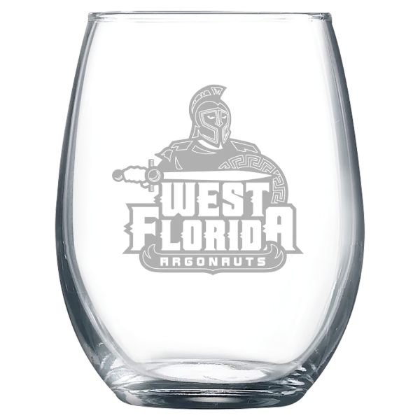 University of West Florida Polar Camel 9 oz. Stemless Wine Glass