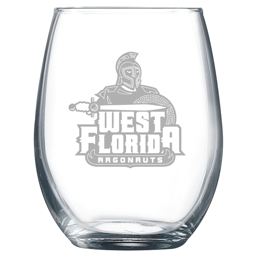 University of West Florida Polar Camel 9 oz. Stemless Wine Glass