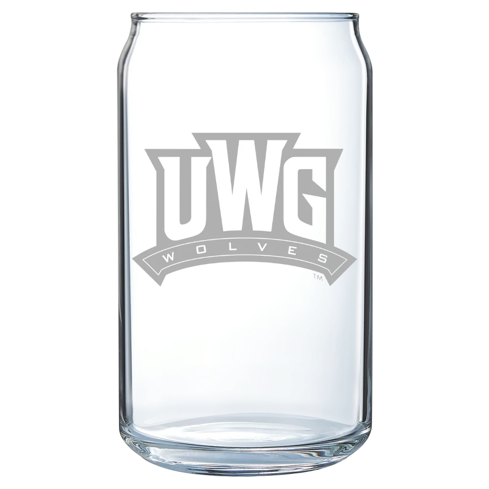 University of West Georgia Polar Camel 16 oz. Can Glass