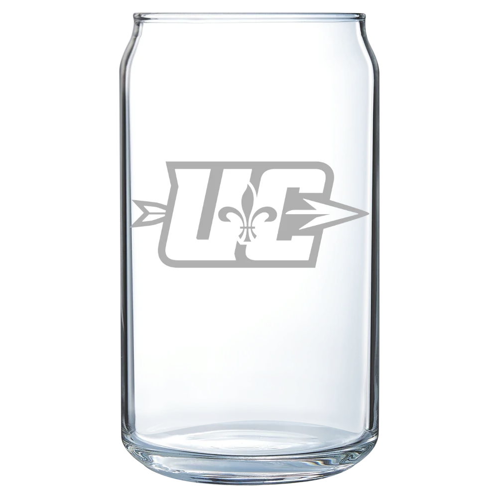 Ursuline College Polar Camel 16 oz. Can Glass