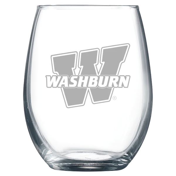 Washburn University Polar Camel 9 oz. Stemless Wine Glass