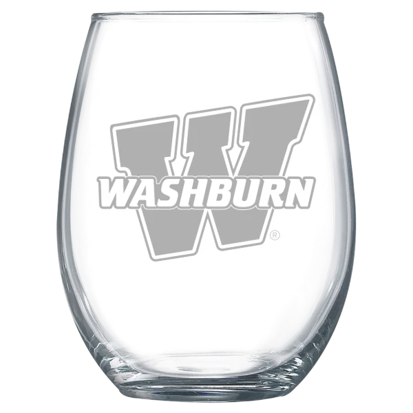 Washburn University Polar Camel 15 oz. Stemless Wine Glass
