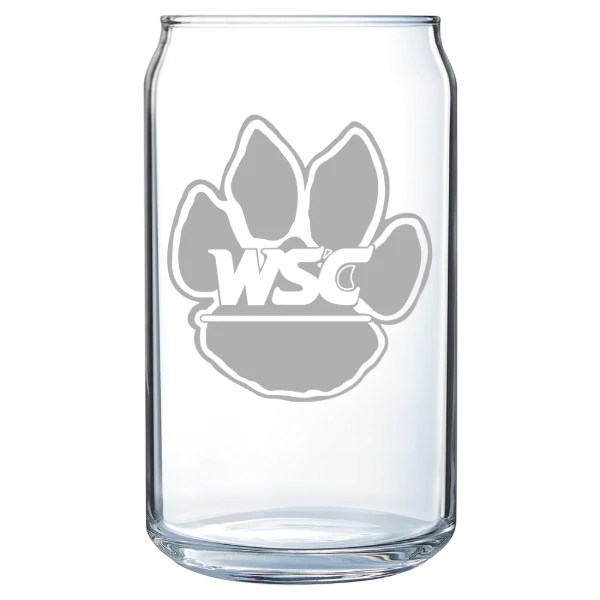 Wayne State College (Nebraska) Polar Camel 16 oz. Can Glass