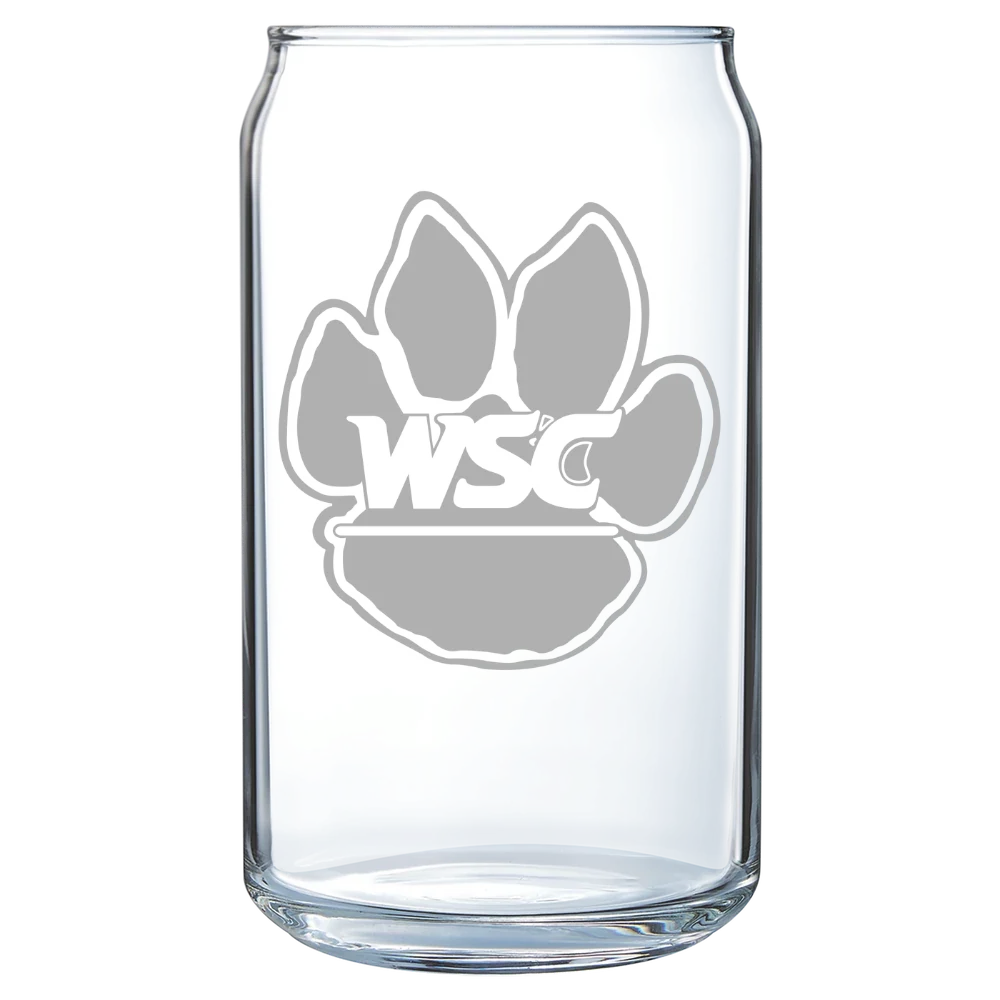 Wayne State College (Nebraska) Polar Camel 16 oz. Can Glass