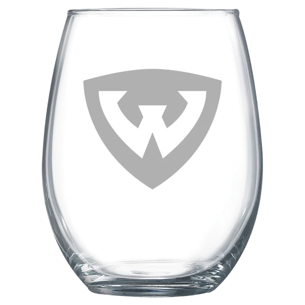 Wayne State University (Michigan) Polar Camel 15 oz. Stemless Wine Glass