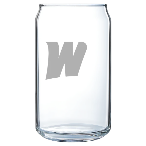 West Liberty University Polar Camel 16 oz. Can Glass
