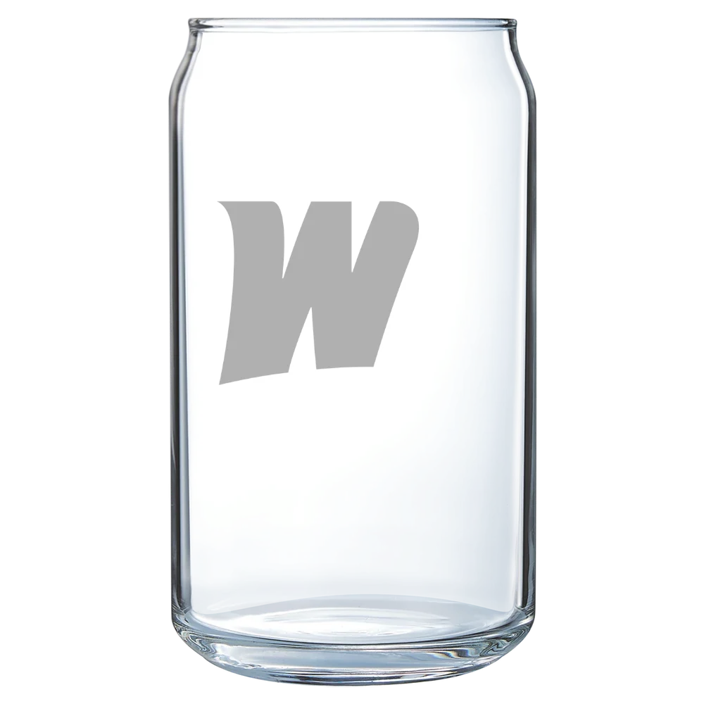 West Liberty University Polar Camel 16 oz. Can Glass