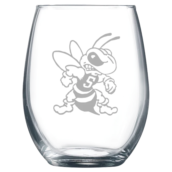 West Virginia State University Polar Camel 9 oz. Stemless Wine Glass