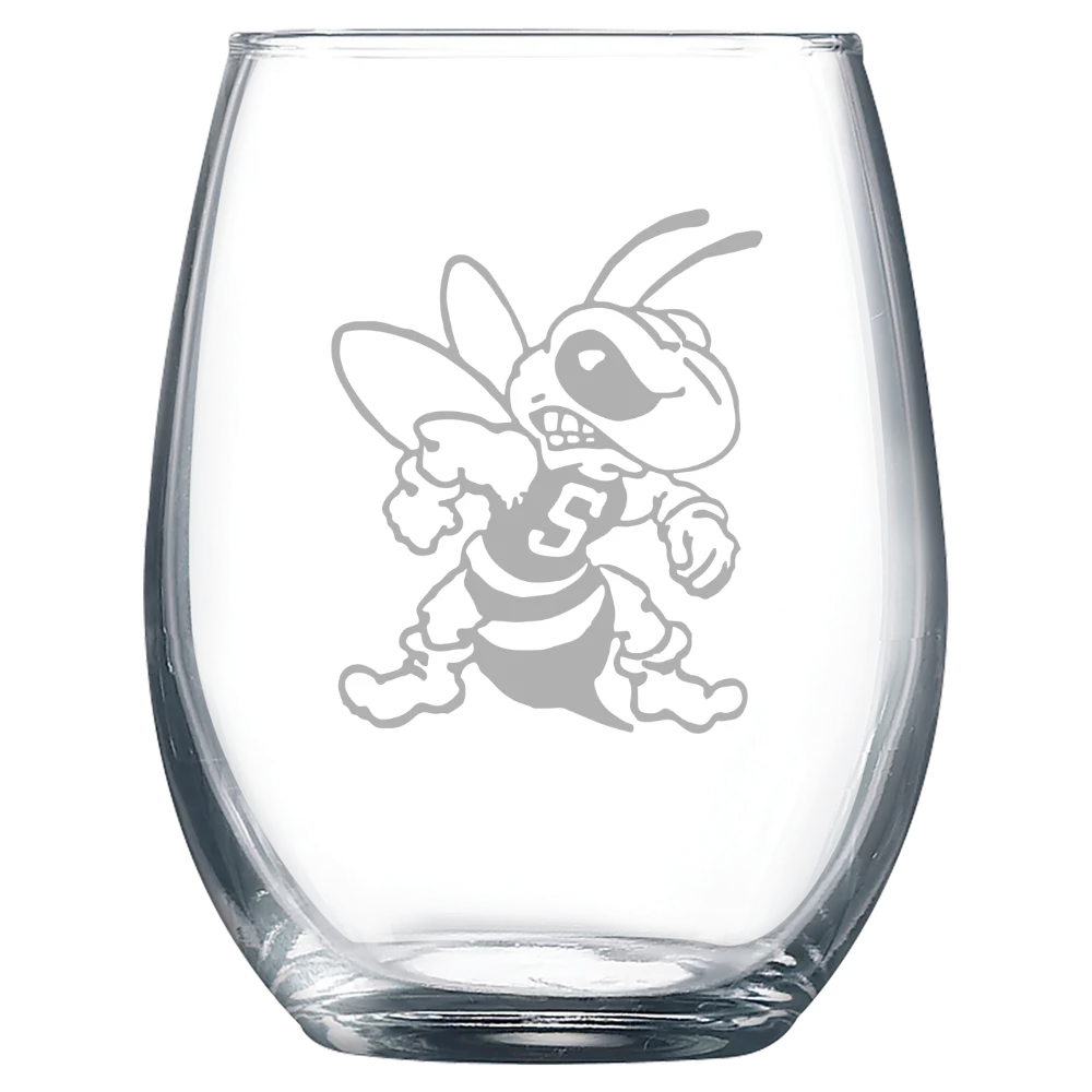 West Virginia State University Polar Camel 9 oz. Stemless Wine Glass