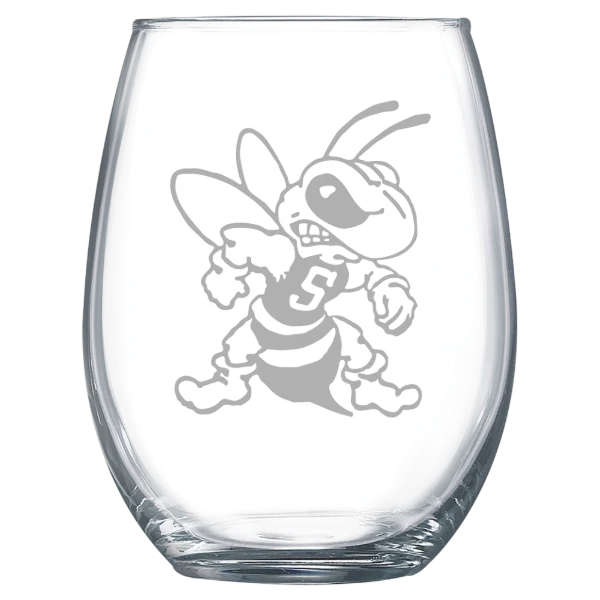 West Virginia State University Polar Camel 15 oz. Stemless Wine Glass