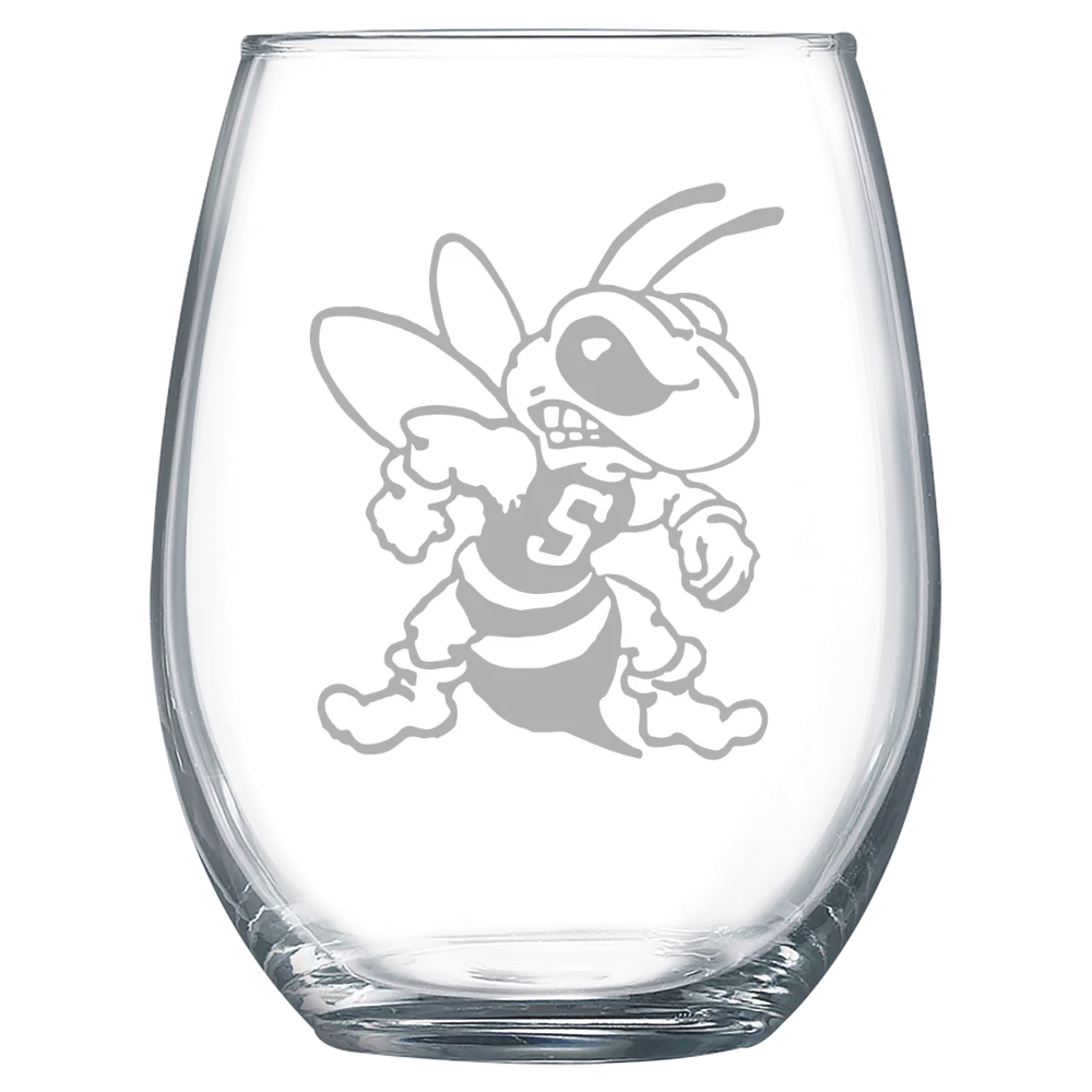 West Virginia State University Polar Camel 15 oz. Stemless Wine Glass