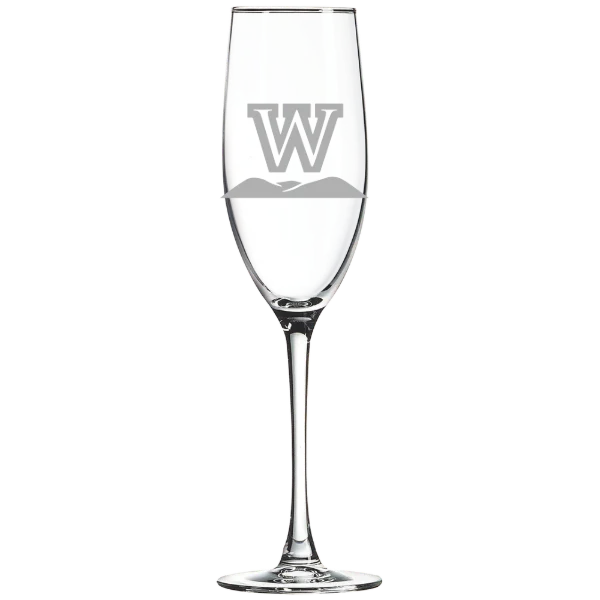 West Virginia Wesleyan College Polar Camel 8 oz. Champagne Flute