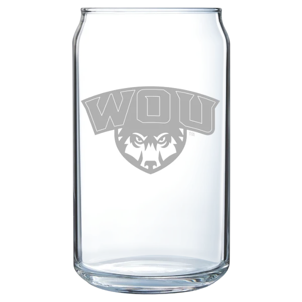 Western Oregon University Polar Camel 16 oz. Can Glass