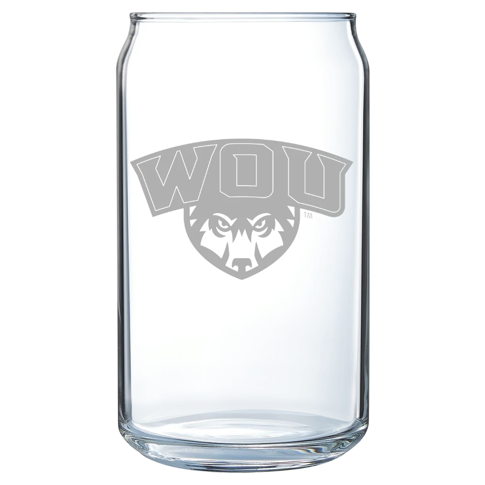 Western Oregon University Polar Camel 16 oz. Can Glass