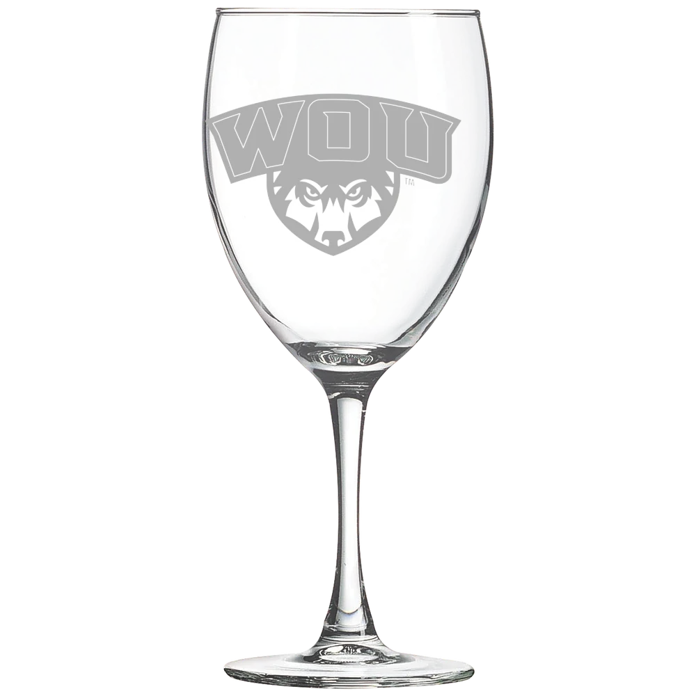 Western Oregon University Polar Camel 10 1/2 oz. Wine Glass