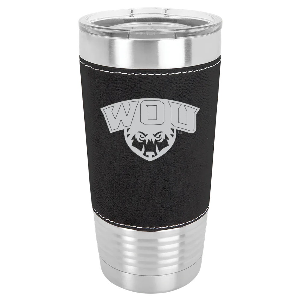 Western Oregon University Polar Camel 20 oz. Leatherette Grip Tumbler with Standard Lid