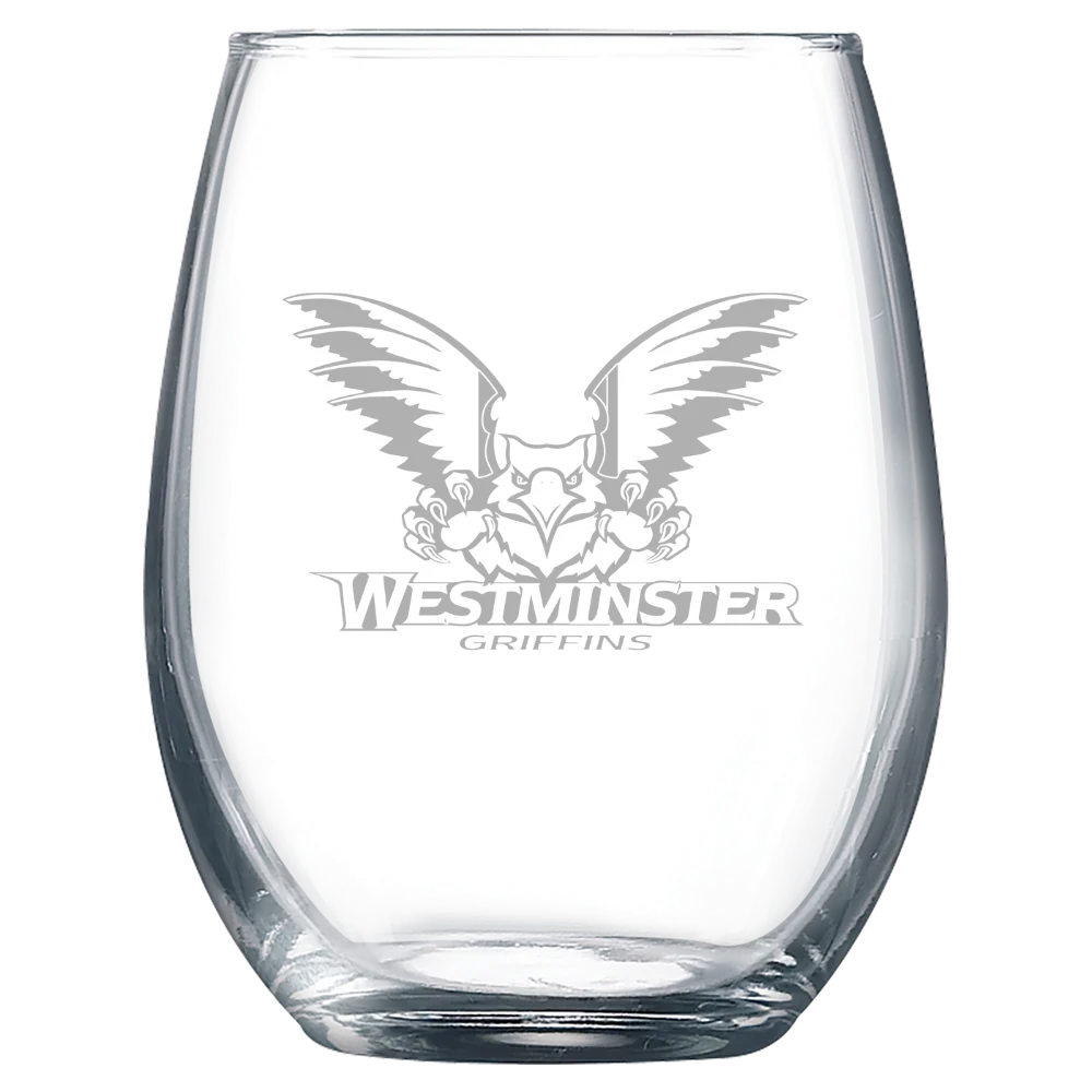Westminster University (Utah) Polar Camel 9 oz. Stemless Wine Glass
