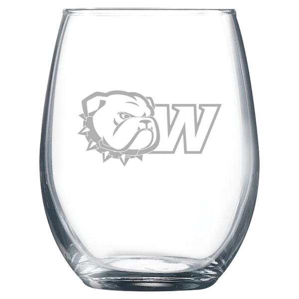 Wingate University Polar Camel 9 oz. Stemless Wine Glass