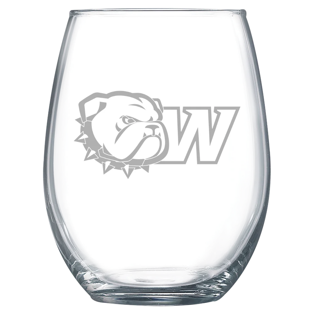 Wingate University Polar Camel 15 oz. Stemless Wine Glass