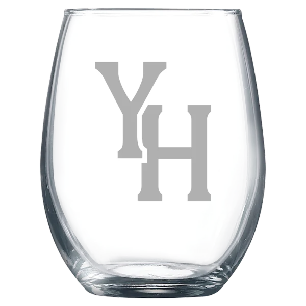 Young Harris College Polar Camel 9 oz. Stemless Wine Glass