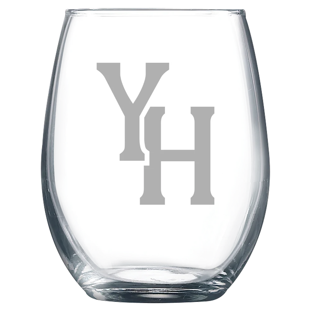 Young Harris College Polar Camel 9 oz. Stemless Wine Glass