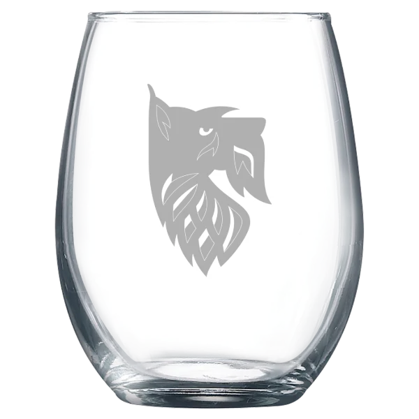 Agnes Scott College Polar Camel 9 oz. Stemless Wine Glass