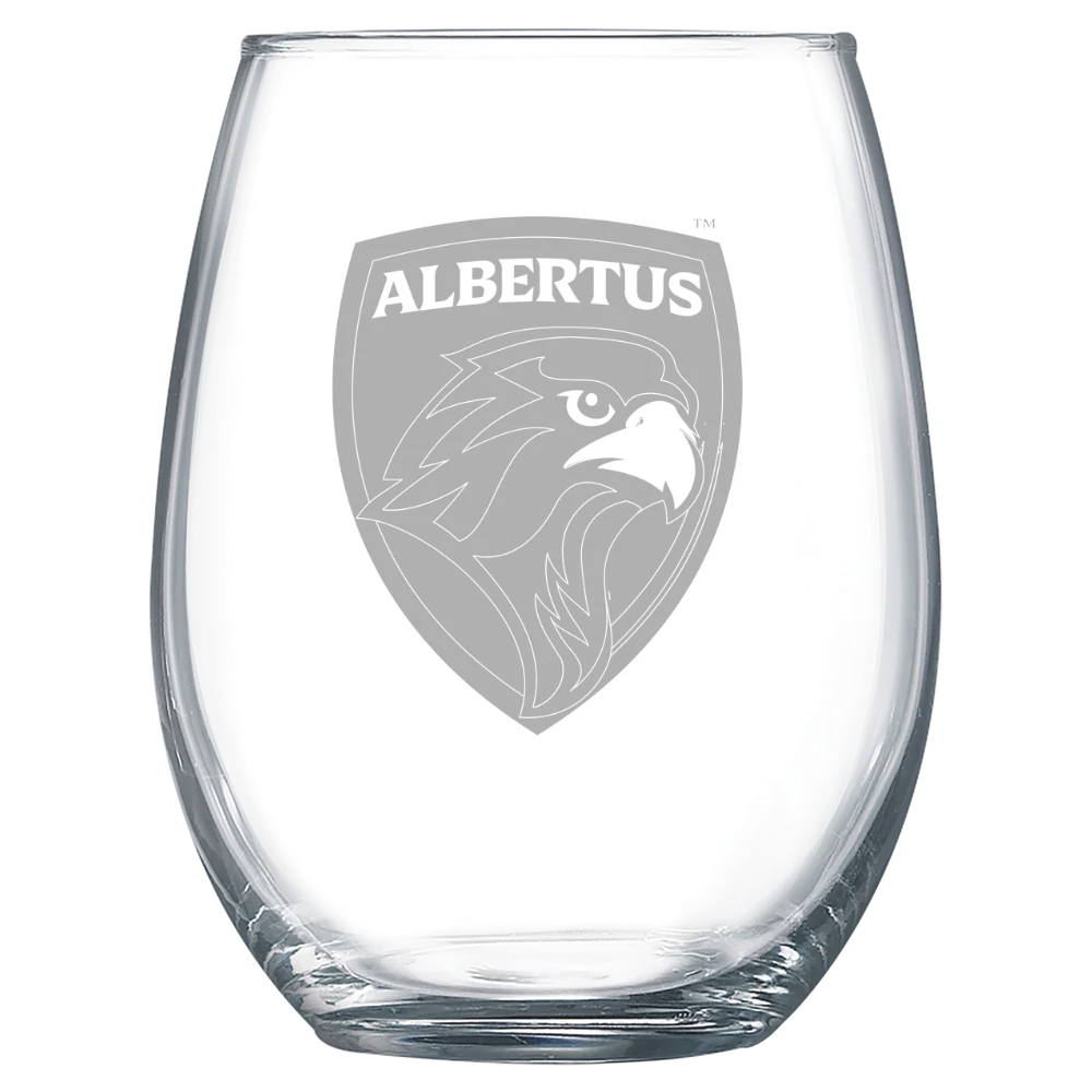 Albertus Magnus College Polar Camel 15 oz. Stemless Wine Glass
