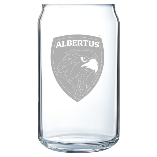 Albertus Magnus College Polar Camel 16 oz. Can Glass