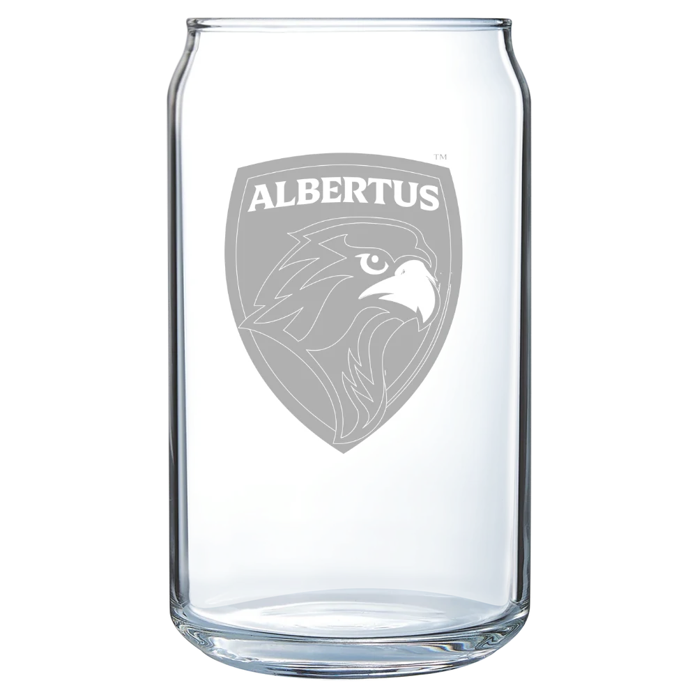Albertus Magnus College Polar Camel 16 oz. Can Glass
