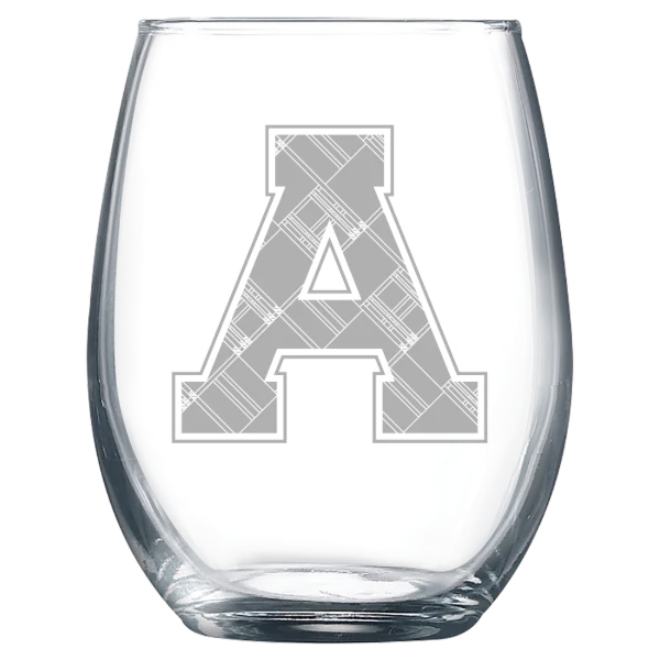 Alma College Polar Camel 9 oz. Stemless Wine Glass