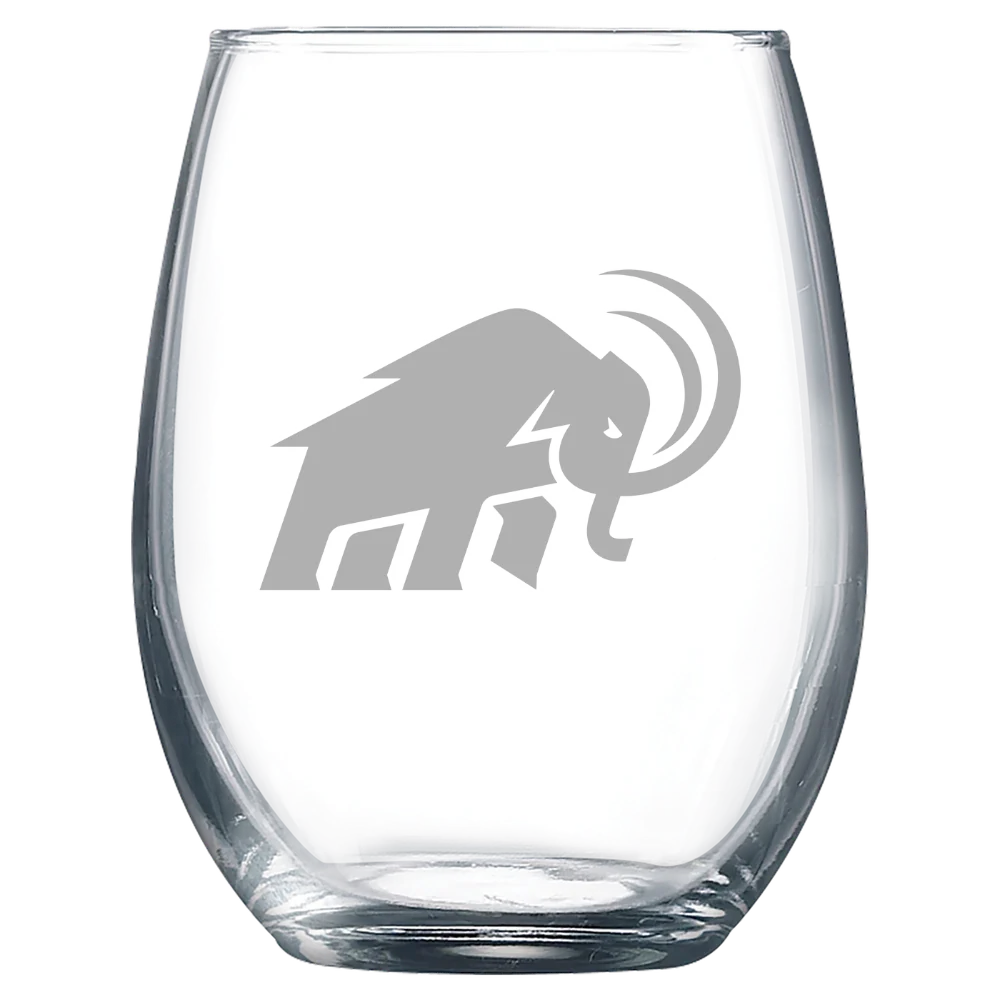 Amherst College Polar Camel 9 oz. Stemless Wine Glass
