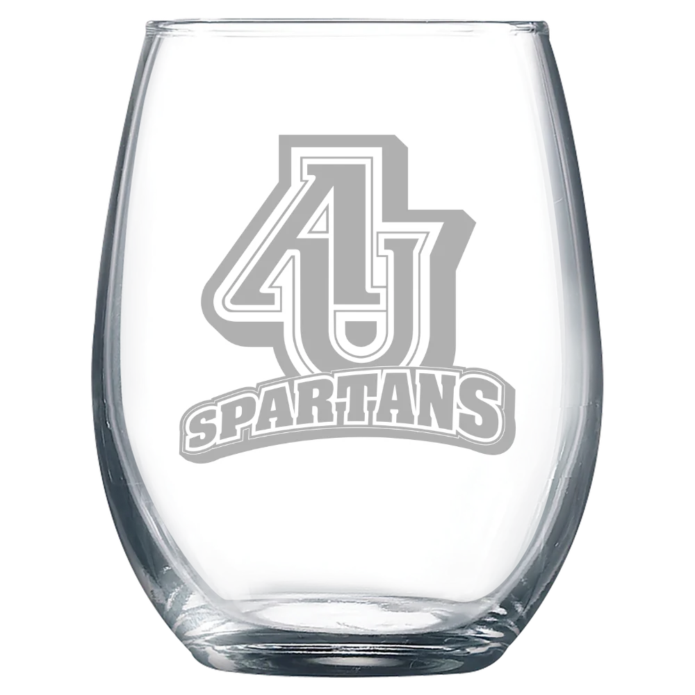 Aurora University Polar Camel 9 oz. Stemless Wine Glass