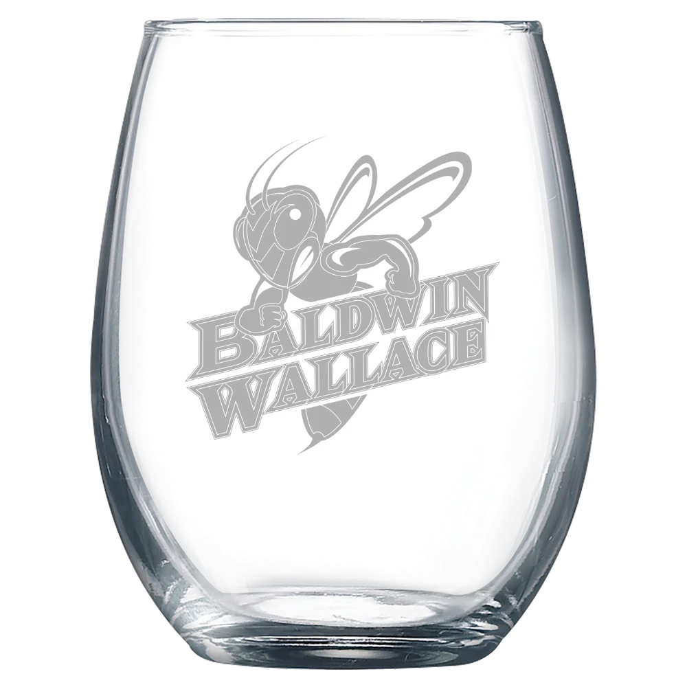Baldwin Wallace University Polar Camel 9 oz. Stemless Wine Glass