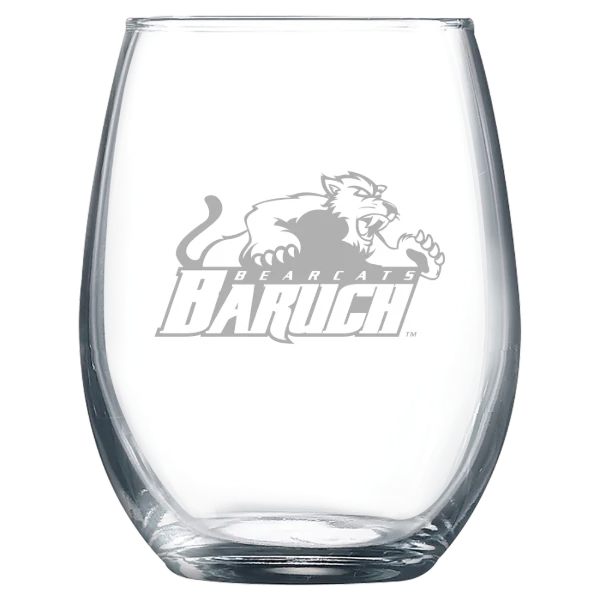 Baruch College Polar Camel 9 oz. Stemless Wine Glass