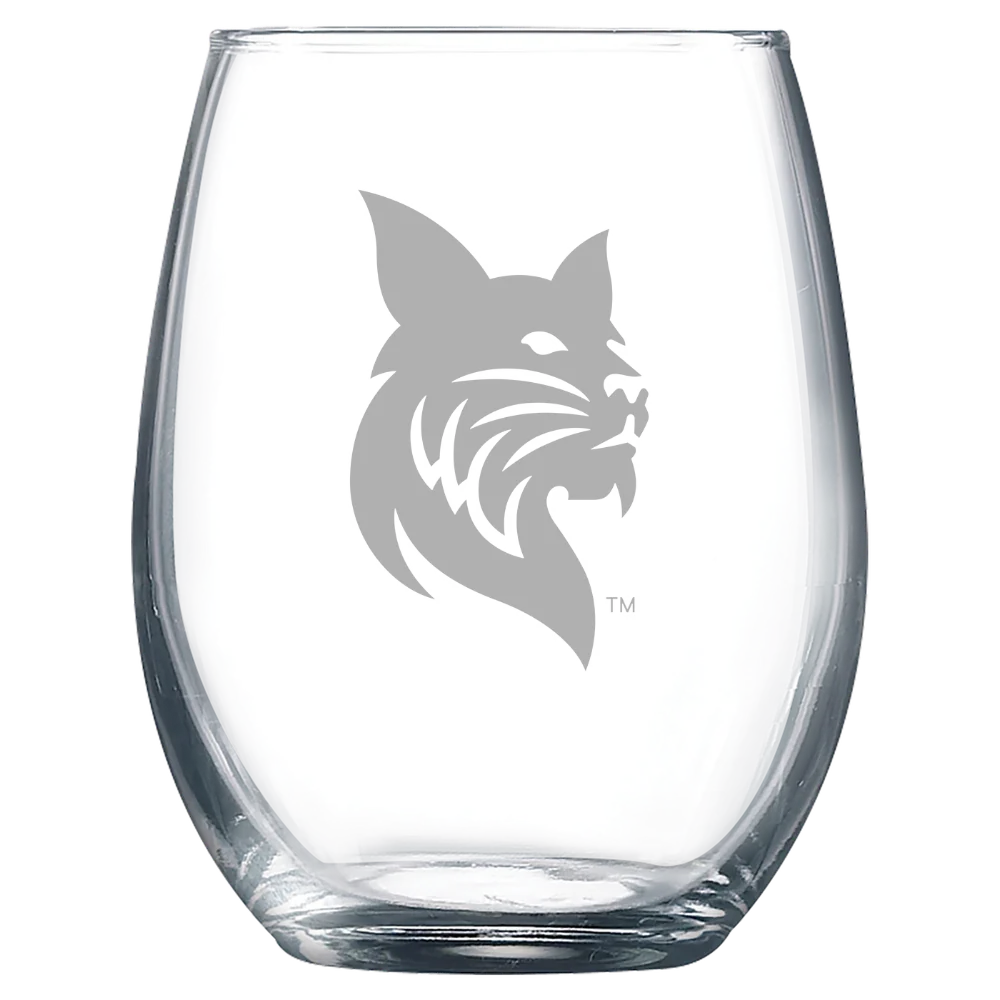 Bates College Polar Camel 9 oz. Stemless Wine Glass