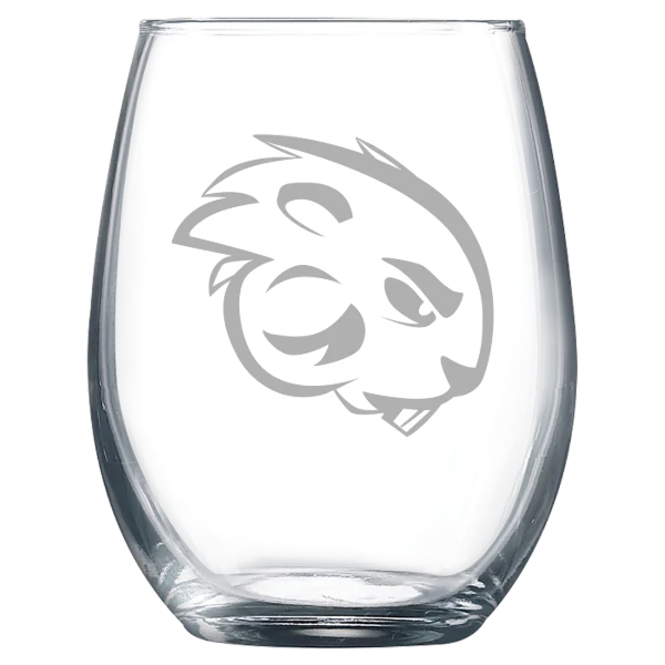 Blackburn College Polar Camel 9 oz. Stemless Wine Glass