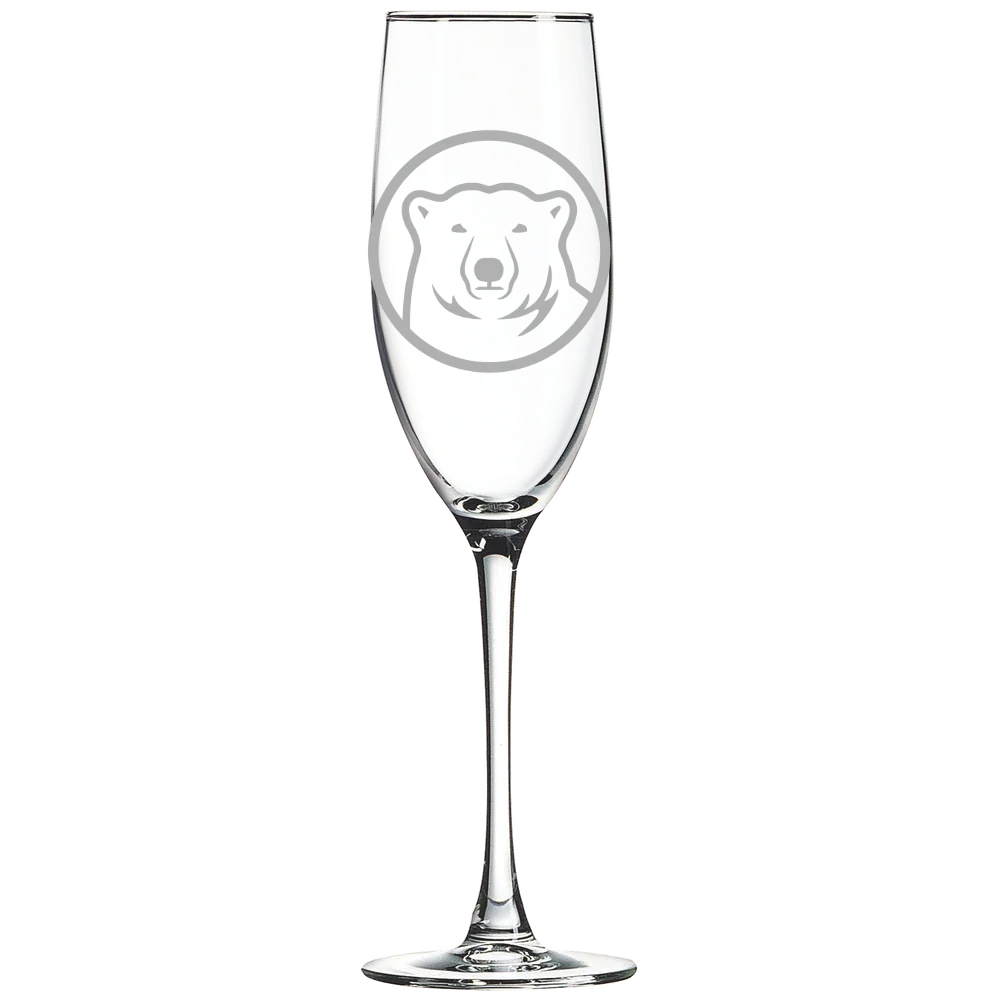 Bowdoin College Polar Camel 8 oz. Champagne Flute